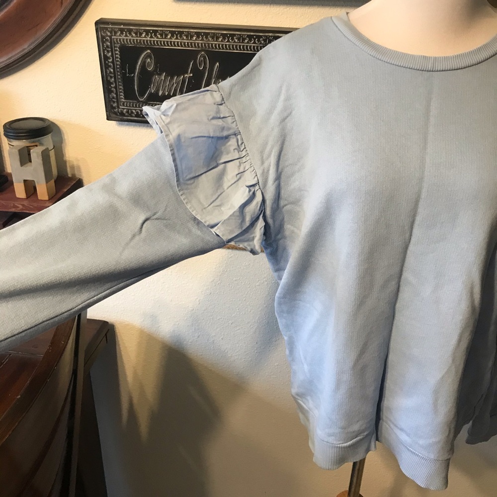 H&M Ruffle Sleeve Sweatshirt - Picture 2 of 3